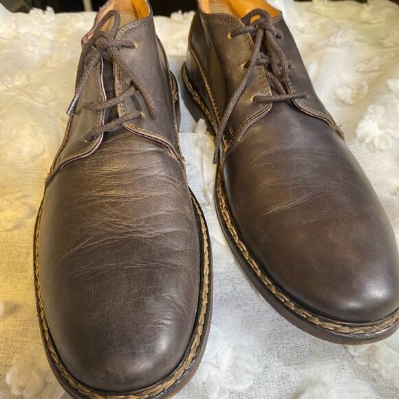 John Varvatos Chase Chukka Brown Leather Shoes Size 10.5 - Picture 2 of 12
